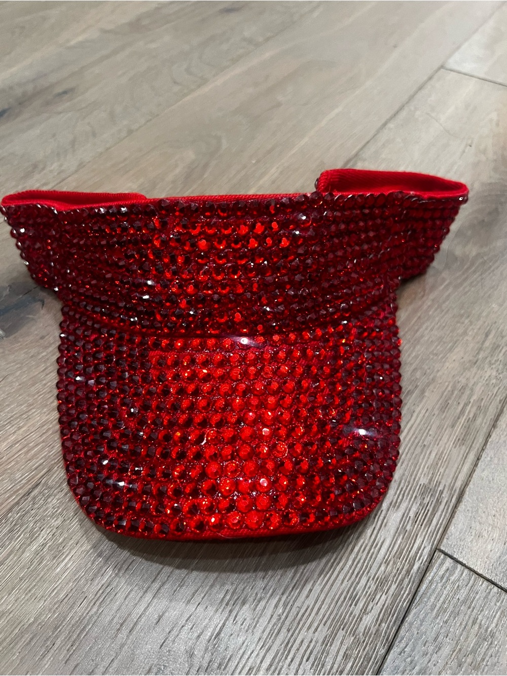 Amazon Red Crystal Rhinestone Visor Hat